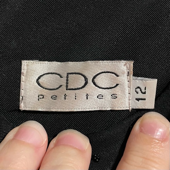 CDC Petites Beaded Y2K Maxi Dress Formal Sleeveless Side Slit Size 12P Black - Picture 2 of 8